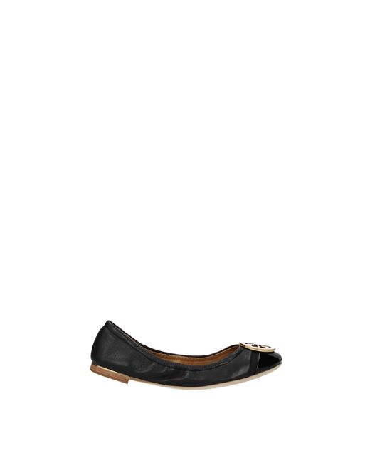 Tory Burch White Ballet Flats Leather Black