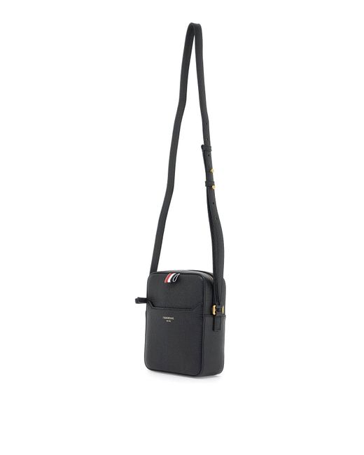 Camera Bag Verticale In Pelle Martellata di Thom Browne in Black da Uomo