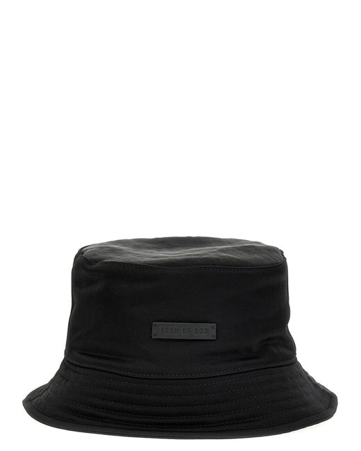 Logo Patch Bucket Hat Cappelli Nero di Fear Of God in Black da Uomo