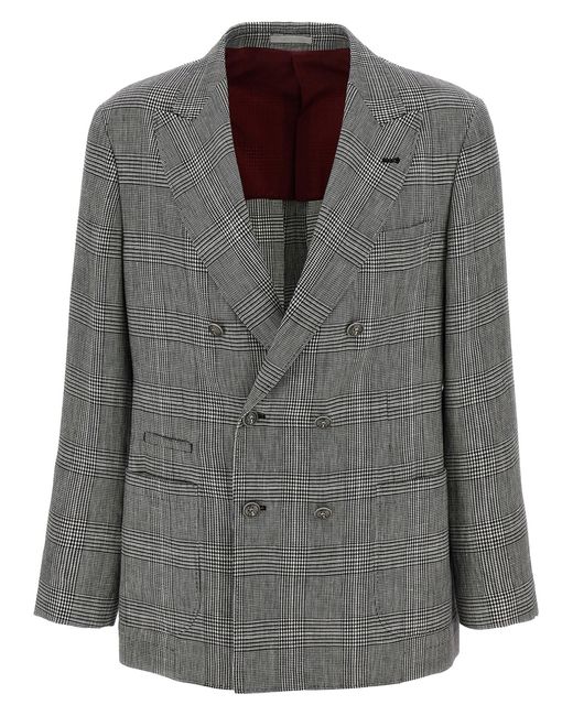 Double-Breasted Blazer Nero-Uomo di Brunello Cucinelli in Gray da Uomo