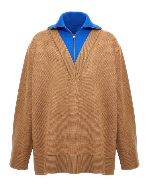 Jil Sander Orange Half Zip Sweater for men