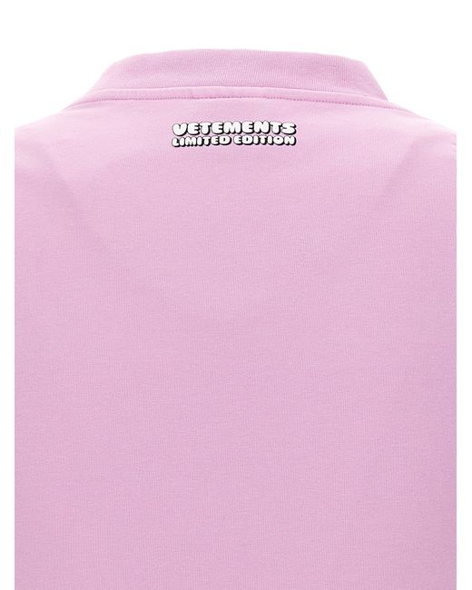 Logo T Shirt Rosa di Vetements in Pink