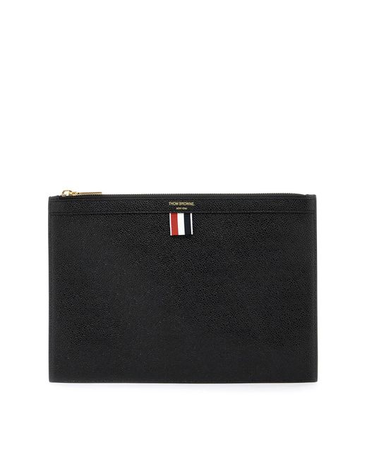 Thom Browne Black Leather Small Document Holder for men