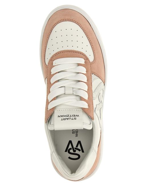 Stuart Weitzman White Courtside Monogram Sneakers