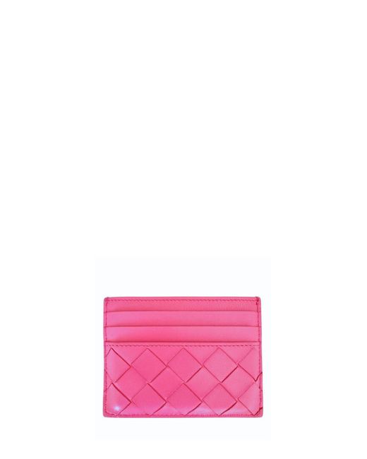 Bottega Veneta Pink Holder In Fuchsia Leather