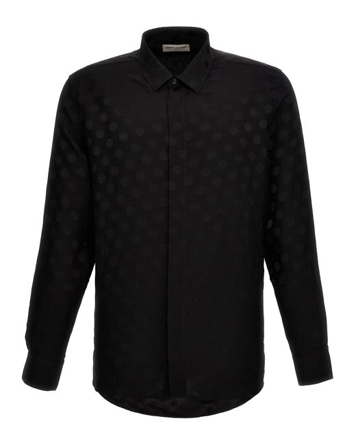 Saint Laurent Black Polka Dot Shirt Shirt, Blouse for men