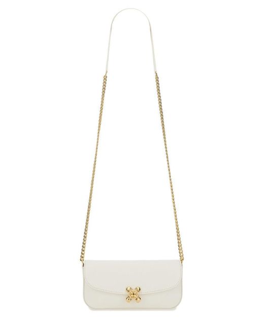 Alexander McQueen White "Skull Flower" Bag Small