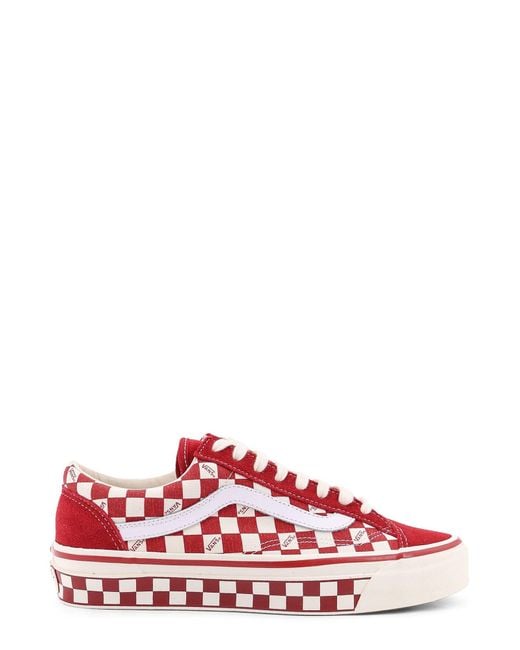 Vans Red Lx Old Skool 36 Low-Top Canvas Sneakers With Suede Inserts for men