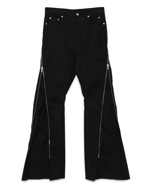 Rick Owens Black Flared Trousers With Zip for men