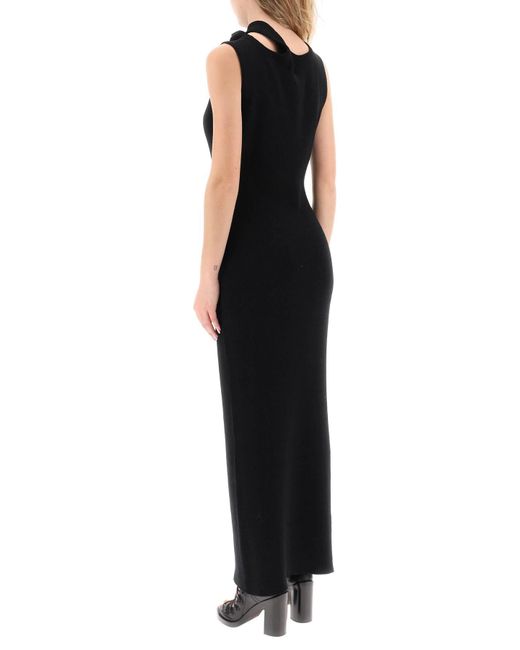 Y. Project Black Ribbed Knit Maxi Dress