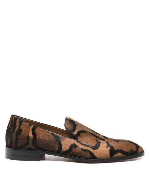 Danny Leather Loafers-Uomo di Christian Louboutin in Brown da Uomo