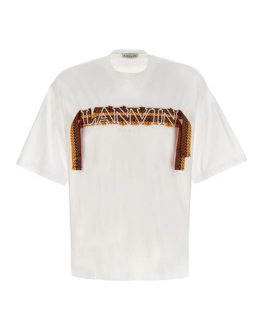 Curb Lace T Shirt Bianco di Lanvin in White da Uomo