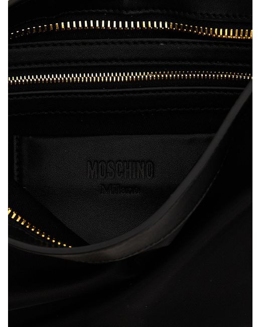 Logo Shoulder Bag Borse A Spalla Nero di Moschino in Black