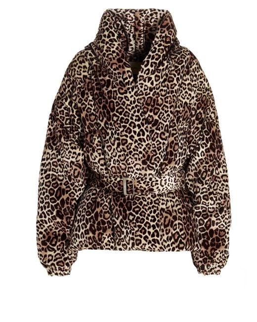 Alexandre Vauthier Brown 'leopard' Down Jacket