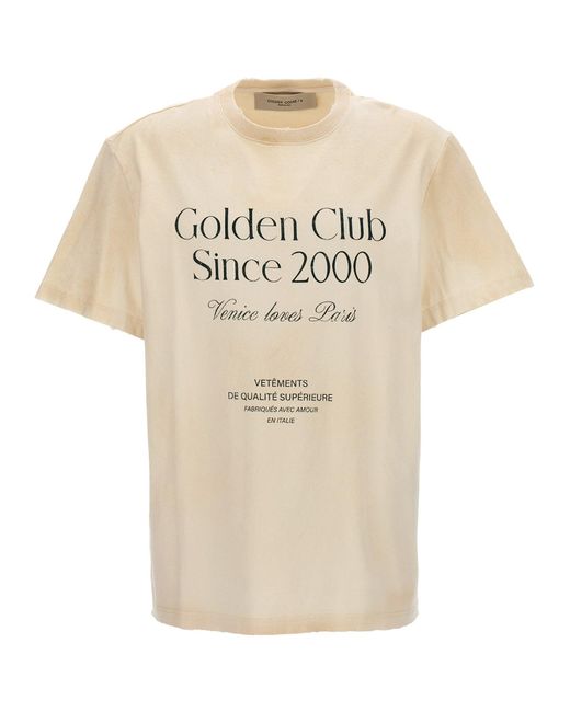 Logo Print T Shirt Bianco di Golden Goose Deluxe Brand in Natural da Uomo