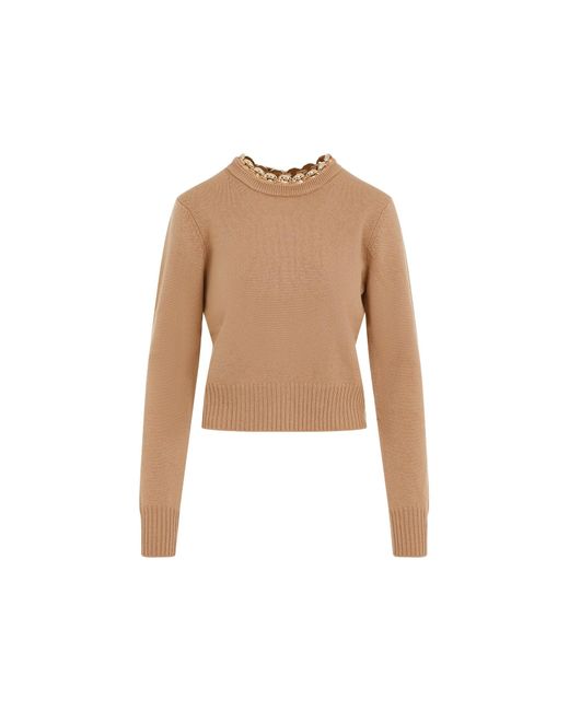 Rabanne Natural Camel Brown Merino Wool Pullover