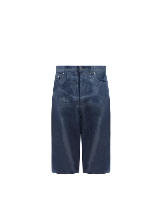 Off-White c/o Virgil Abloh Blue Shorts Jeans With Wide Leg for men