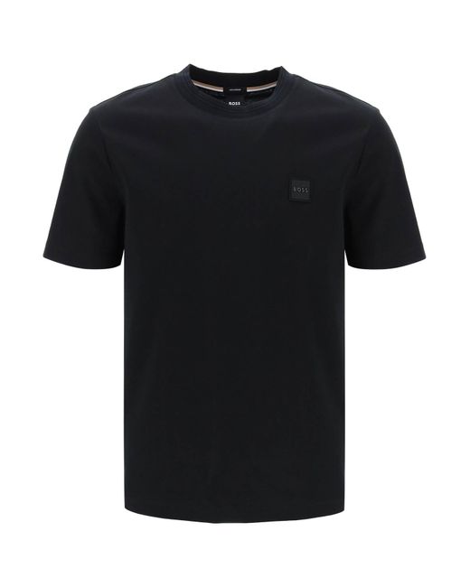 T Shirt Regular Fit Con Patch di Boss in Black da Uomo