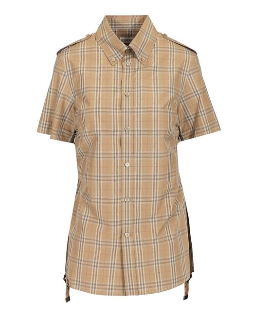 Burberry Women's Natural Check Patterned Shirt Shirts