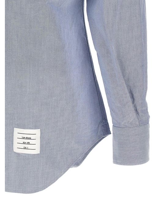 Thom Browne Blue Cotton Poplin "classic L/s Bd Pc Shirt" for men