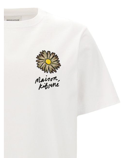 Maison Kitsuné White 'Floating Flower' T-Shirt for men