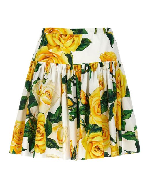 Dolce & Gabbana Yellow 'Rose Gialle' Skirt