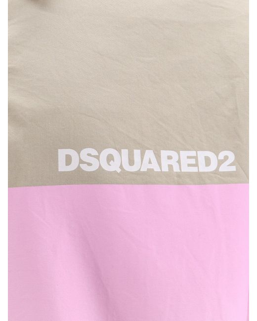 Camicia Rugby Hybrid Oversize di DSquared² in Pink da Uomo