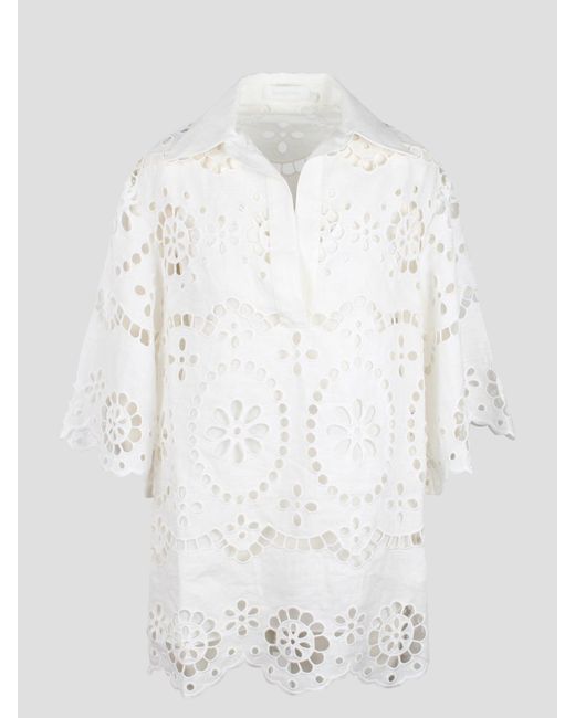 Lexi embroidered tunic di Zimmermann in White