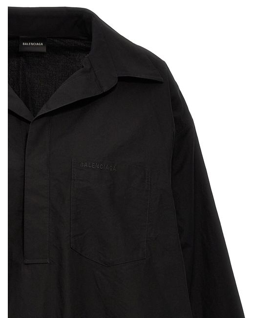 Balenciaga Black Crumpled Effect Shirt Shirt, Blouse