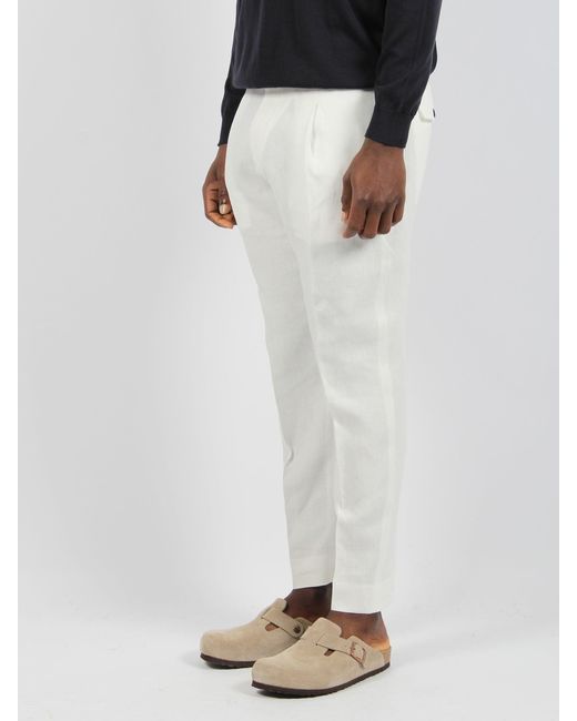 BE ABLE White Andy Linen Trousers for men