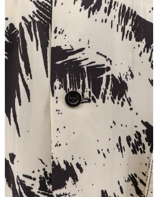 Camicia in viscosa con stampa floreale di Laneus in White da Uomo