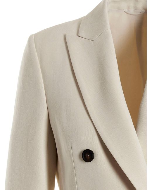 Brunello Cucinelli White Double Breast Blazer Jacket Jackets