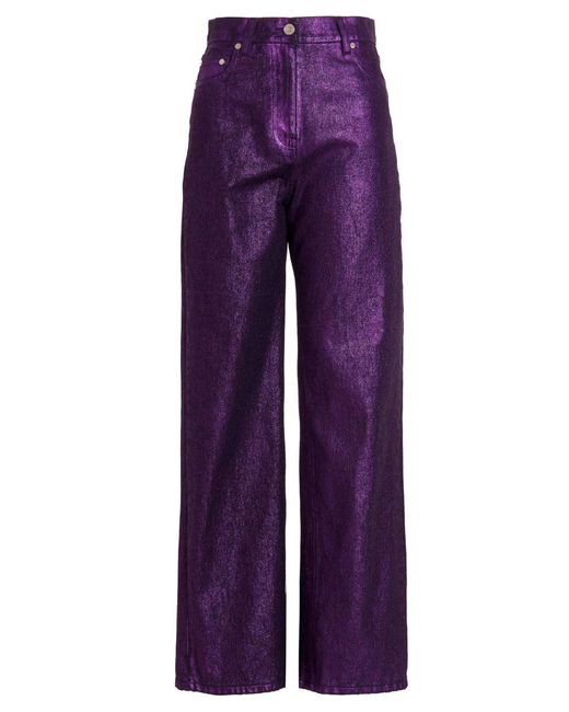 MSGM Purple Metallic-effect Jeans