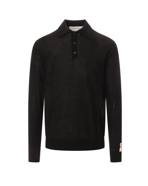 Golden Goose Deluxe Brand Black Polo Shirt for men