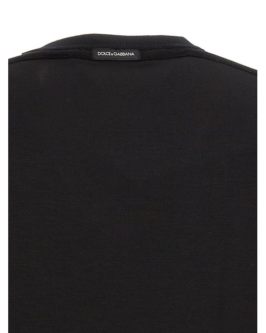 Stretch Jersey T Shirt Nero di Dolce & Gabbana in Black da Uomo
