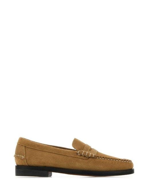 Sebago Brown Camel Suede Dan Flesh Out Loafers for men