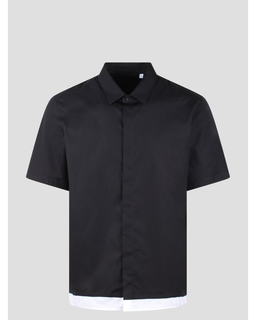 Neil Barrett Blue Loose Double Layer Short Sleeve Shirt for men