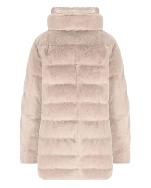 Herno Natural Faux Fur High Neck Down Jacket