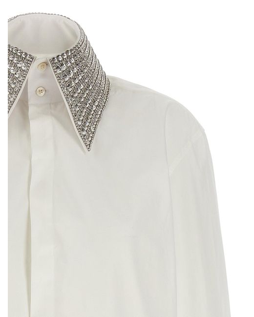 Balmain White Jewel Collar Shirt Shirt, Blouse for men