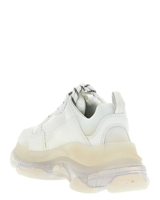 Balenciaga White Triple S Clear Sole Sneakers