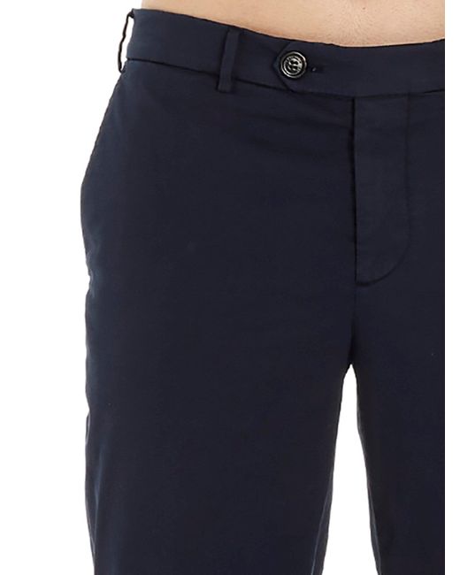 Brunello Cucinelli Blue Flat Front Pants for men