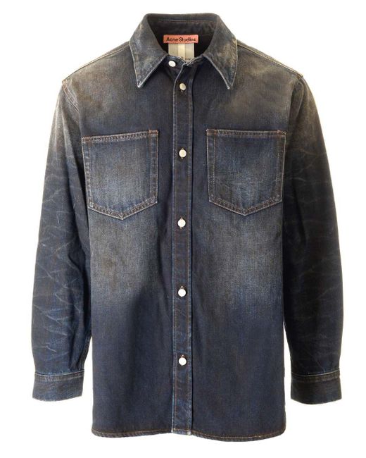 Acne Blue Relaxed Fit Denim Shirt Shirts for men