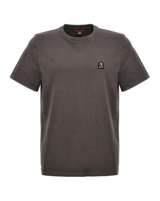 Logo Patch T Shirt Grigio di Parajumpers in Gray da Uomo