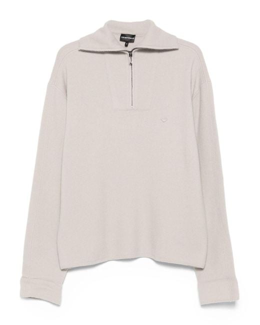 Emporio Armani White Wool Turtle Neck Jumper for men