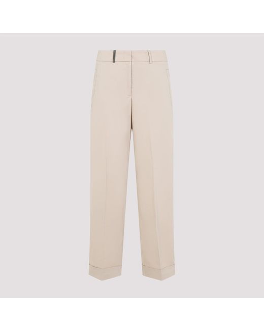 Cotton Pants-Donna di Peserico in Natural