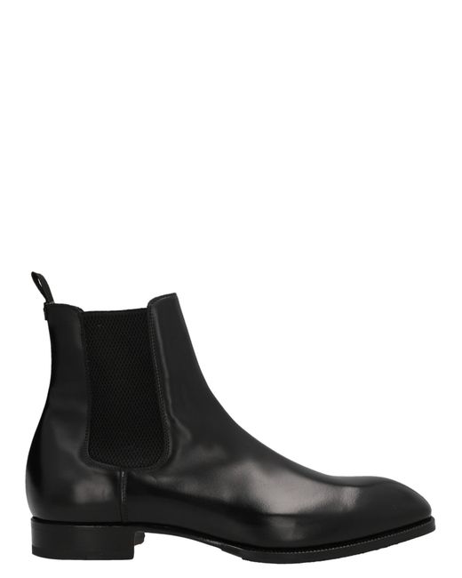 Lidfort Black Chelsea Leather Boots for men