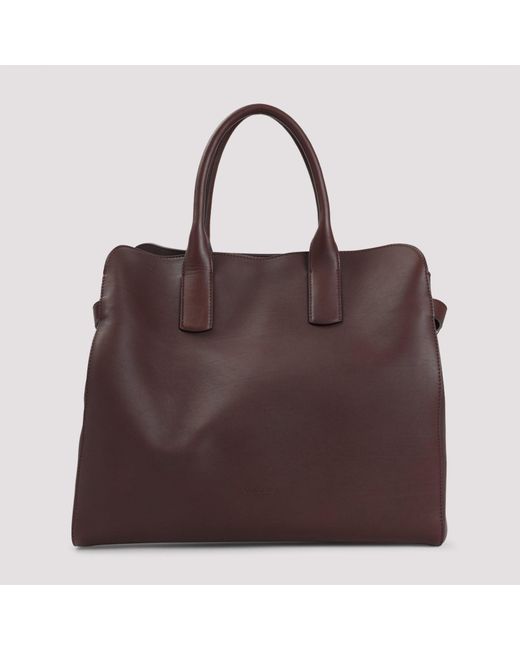 Calf Leather Shoulder Bag-Uomo di Giorgio Armani in Brown da Uomo