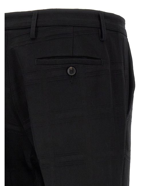 Etro Black Check Wool Trousers Pants for men