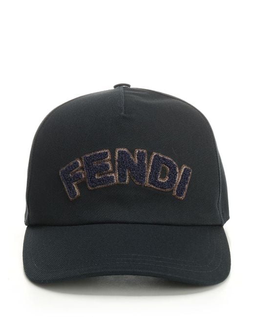 Fendi Blue Patch Cap for men