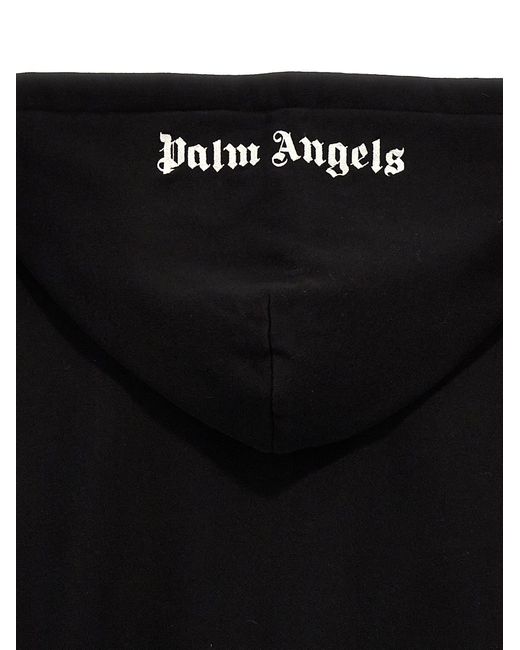 Felpa Con Cappuccio Con Ricamo Del Logo di Palm Angels in Black da Uomo